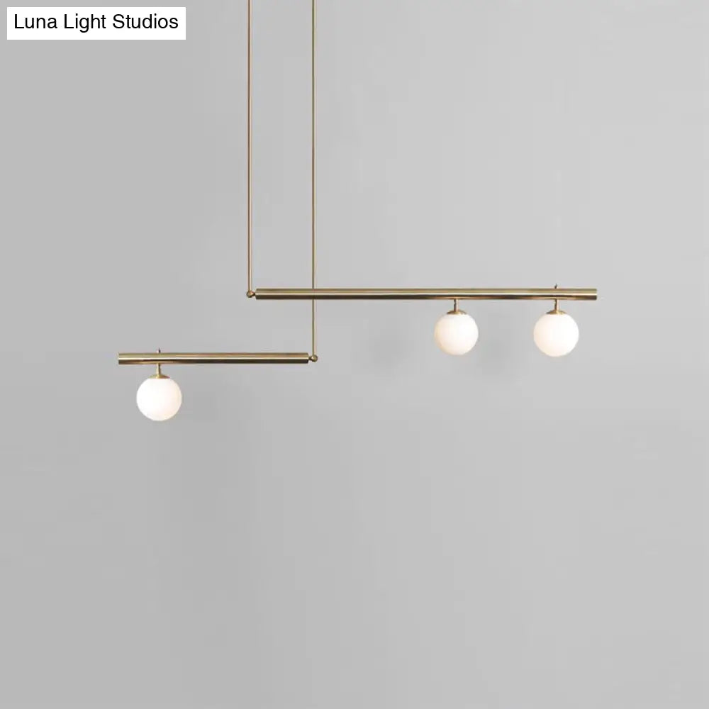 DecorBites™ Minimalist Metal Pendant Lighting with Gold Accents - Modern Globe Glass Island Ceiling Light for Living Room