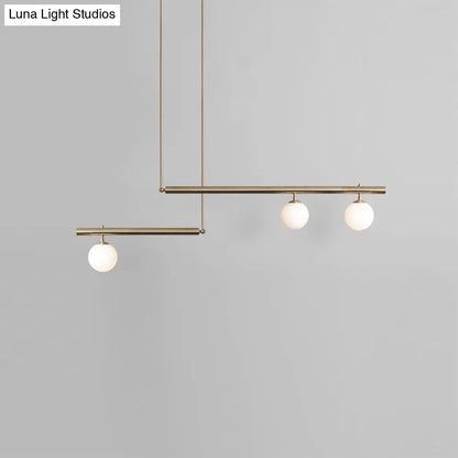 DecorBites™ Minimalist Metal Pendant Lighting with Gold Accents - Modern Globe Glass Island Ceiling Light for Living Room
