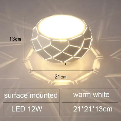 Minimalist metallic dimmable led ceiling light aisle cylinder lamp