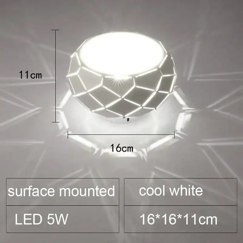 Minimalist metallic dimmable led ceiling light aisle cylinder lamp