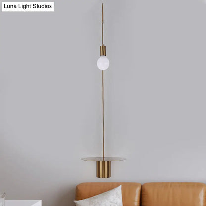DecorBites™ Minimalist Metallic Gooseneck Wall Sconce with Bulb - Black/White/Gold Lighting Fixture