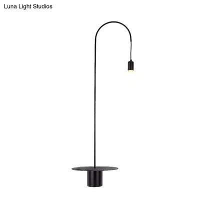 DecorBites™ Minimalist Metallic Gooseneck Wall Sconce with Bulb - Black/White/Gold Lighting Fixture