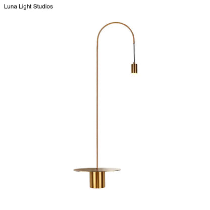 DecorBites™ Minimalist Metallic Gooseneck Wall Sconce with Bulb - Black/White/Gold Lighting Fixture