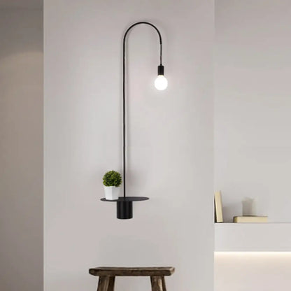 DecorBites™ Minimalist Metallic Gooseneck Wall Sconce with Bulb - Black/White/Gold Lighting Fixture