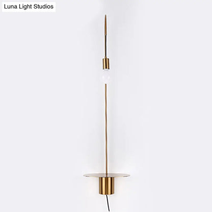 DecorBites™ Minimalist Metallic Gooseneck Wall Sconce with Bulb - Black/White/Gold Lighting Fixture