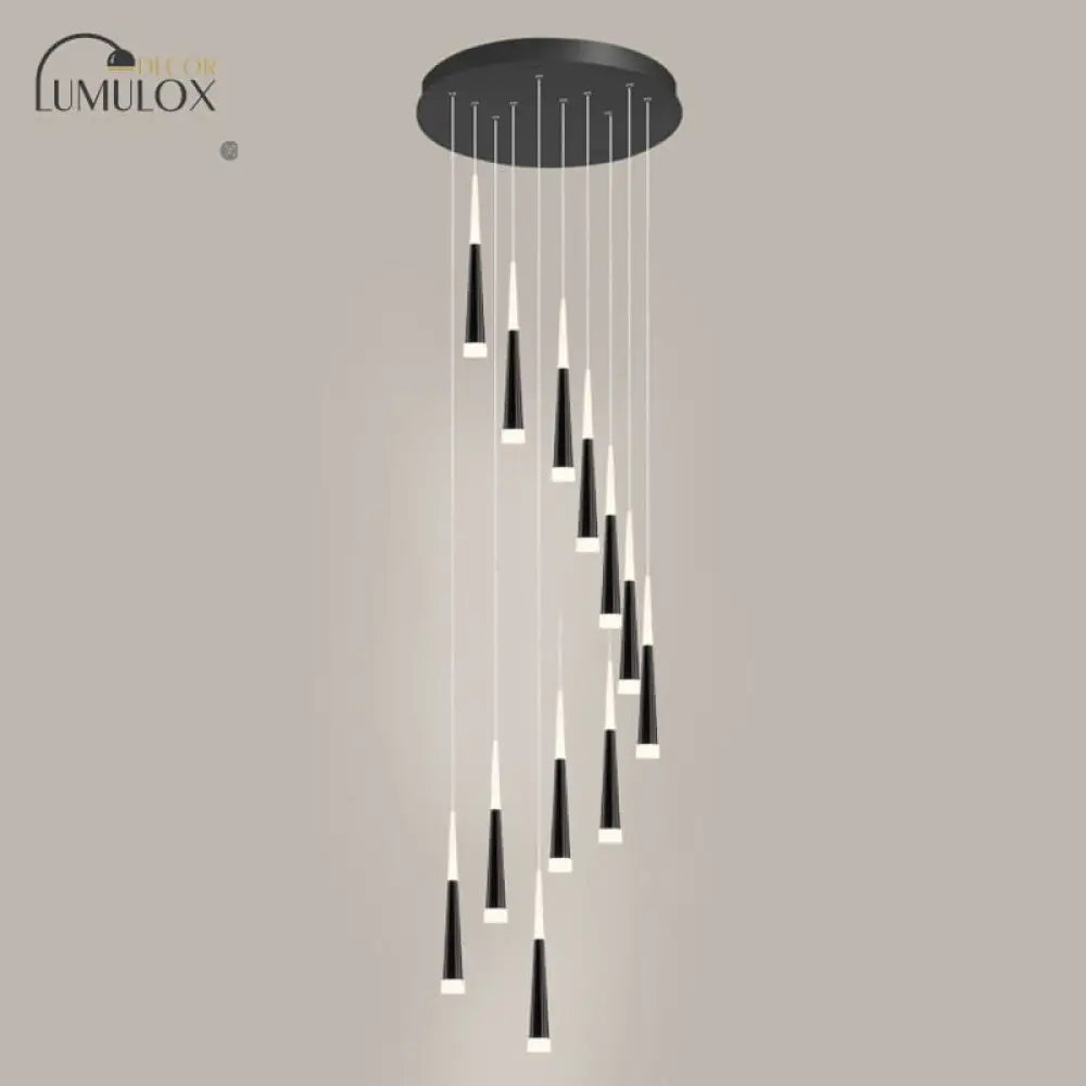 DecorBites™ Minimalist Metallic Multi Ceiling Light  Staircase Suspension Lighting with Acrylic Shade