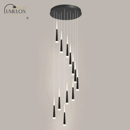 DecorBites™ Minimalist Metallic Multi Ceiling Light  Staircase Suspension Lighting with Acrylic Shade