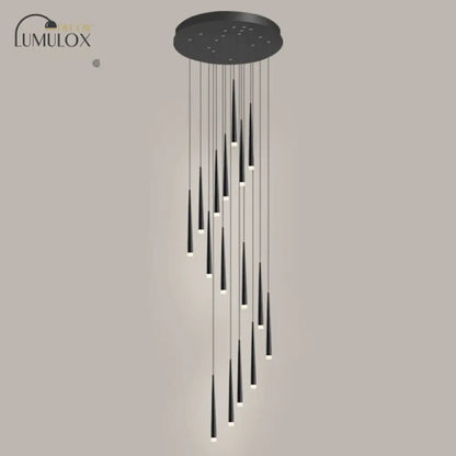 DecorBites™ Minimalist Metallic Multi Ceiling Light  Staircase Suspension Lighting with Acrylic Shade