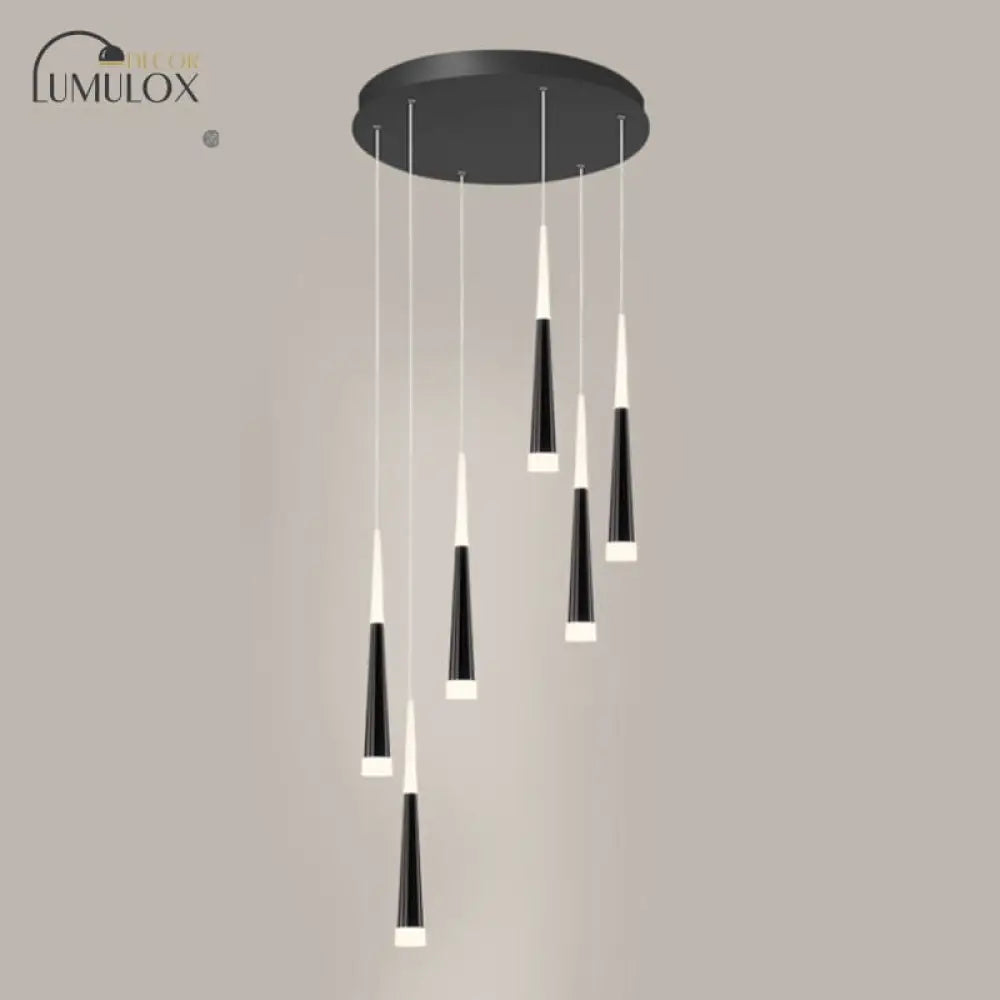 DecorBites™ Minimalist Metallic Multi Ceiling Light  Staircase Suspension Lighting with Acrylic Shade