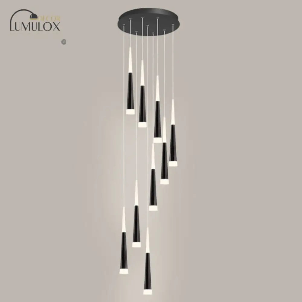 DecorBites™ Minimalist Metallic Multi Ceiling Light  Staircase Suspension Lighting with Acrylic Shade