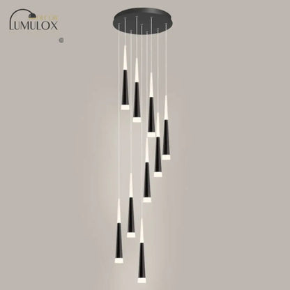 DecorBites™ Minimalist Metallic Multi Ceiling Light  Staircase Suspension Lighting with Acrylic Shade