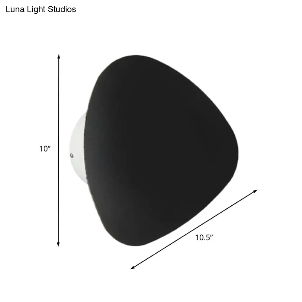 DecorBites™ Minimalist Metallic Triangle Wall Sconce - 8.5"/10.5" Wide LED Black Lamp for Corridor