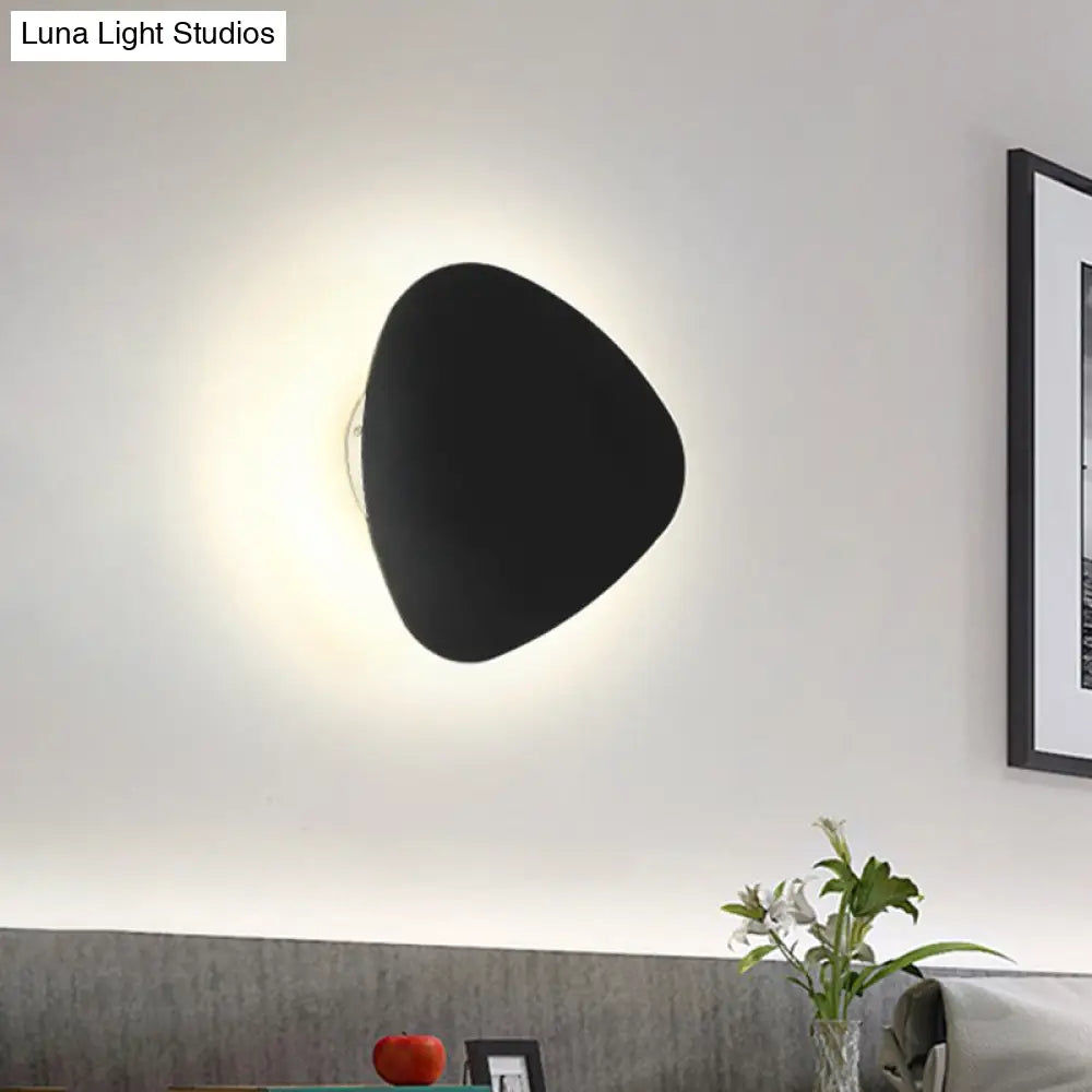 DecorBites™ Minimalist Metallic Triangle Wall Sconce - 8.5"/10.5" Wide LED Black Lamp for Corridor