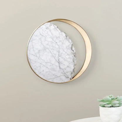 DecorBites™ Minimalist Moon Wall Lamp Marble 1-Head Sconce in Gold - Perfect for Living Room