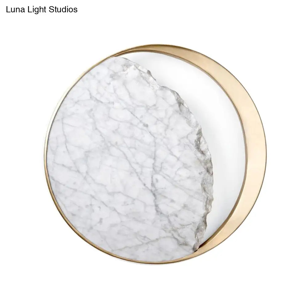 DecorBites™ Minimalist Moon Wall Lamp Marble 1-Head Sconce in Gold - Perfect for Living Room