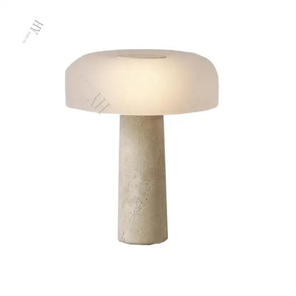 Minimalist mushroom cave stone table lamp for bedroom frosted glass
