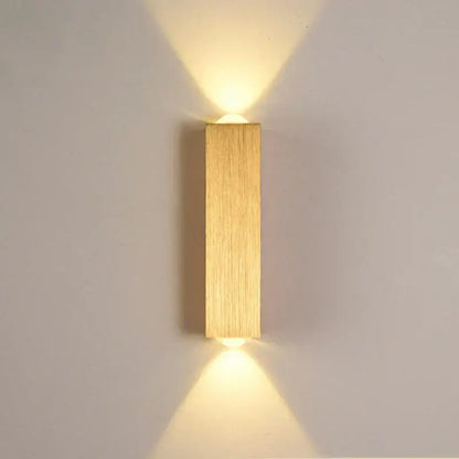 Minimalist natural wood angled wall lamp for bedroom decor