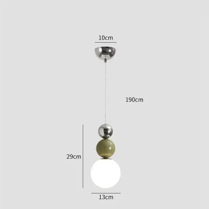 Minimalist nordic terracotta & sage pendant light bedroom