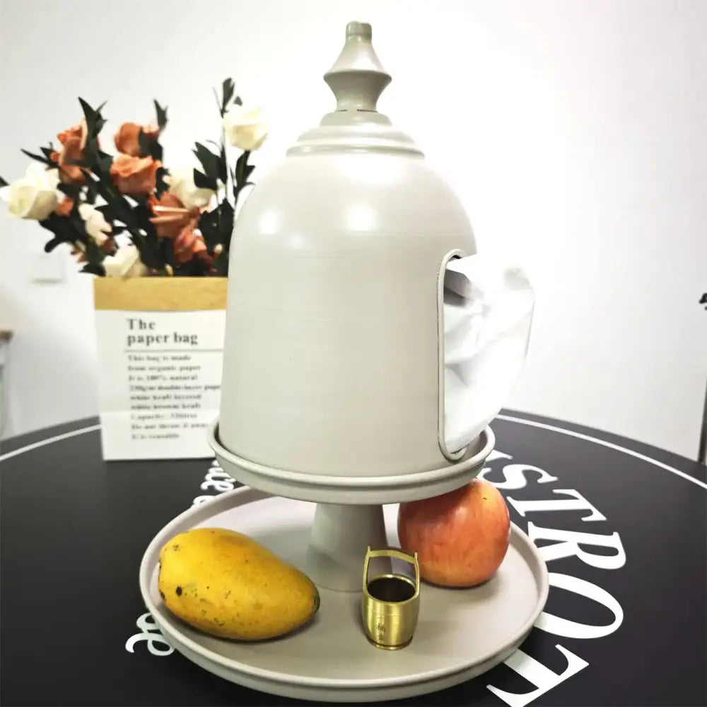 Minimalist off white ceramic birdhouse storage solution bedroom decor
