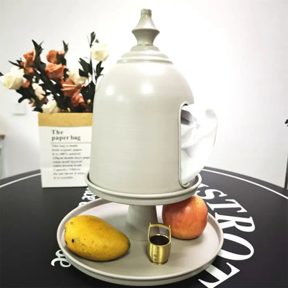 Minimalist off white ceramic birdhouse storage solution bedroom decor
