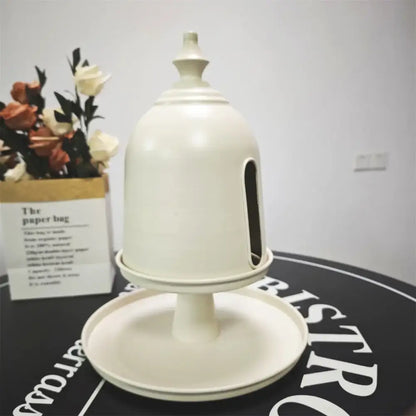 Minimalist off white ceramic birdhouse storage solution bedroom decor
