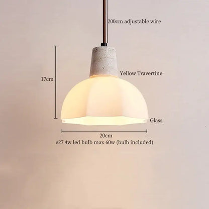 Minimalist off white creative stone led pendant light dining room