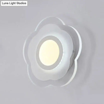 Minimalist off white square led wall lamp bedroom triangle round light