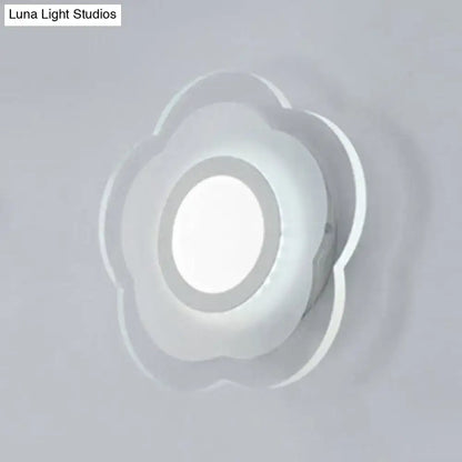 Minimalist off white square led wall lamp bedroom triangle round light