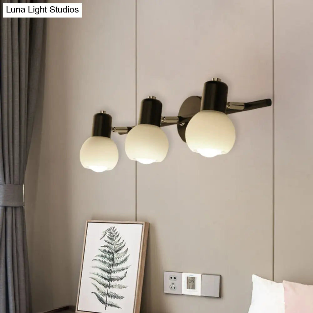 DecorBites™ Minimalist Opal Glass Sconce Lighting - Stylish Study Room Wall Mount Lamp in Black with Linear Design
