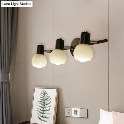DecorBites™ Minimalist Opal Glass Sconce Lighting - Stylish Study Room Wall Mount Lamp in Black with Linear Design