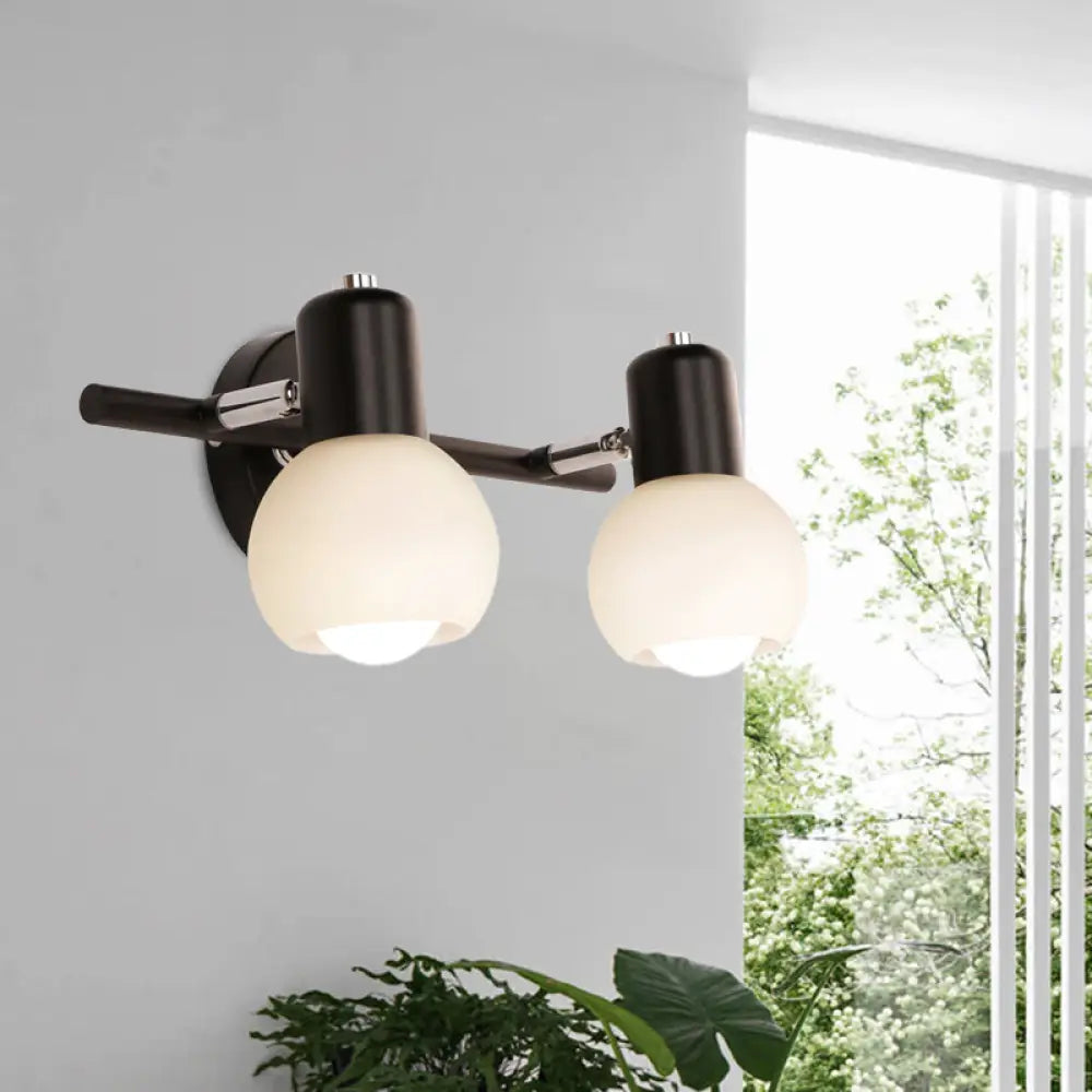 DecorBites™ Minimalist Opal Glass Sconce Lighting - Stylish Study Room Wall Mount Lamp in Black with Linear Design