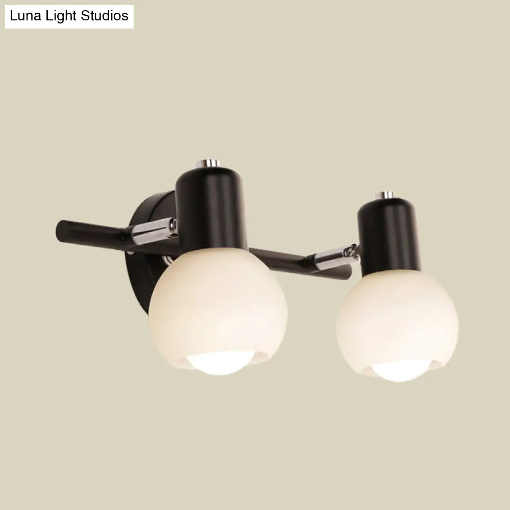 DecorBites™ Minimalist Opal Glass Sconce Lighting - Stylish Study Room Wall Mount Lamp in Black with Linear Design
