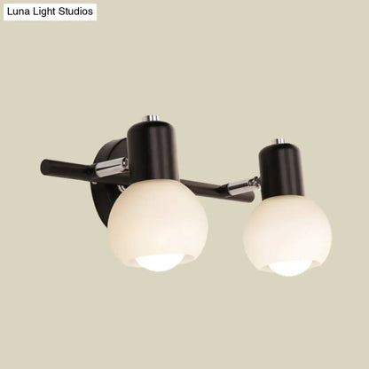 DecorBites™ Minimalist Opal Glass Sconce Lighting - Stylish Study Room Wall Mount Lamp in Black with Linear Design