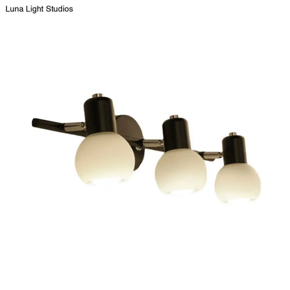 DecorBites™ Minimalist Opal Glass Sconce Lighting - Stylish Study Room Wall Mount Lamp in Black with Linear Design