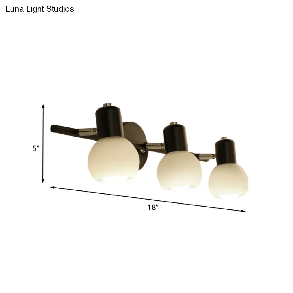 DecorBites™ Minimalist Opal Glass Sconce Lighting - Stylish Study Room Wall Mount Lamp in Black with Linear Design