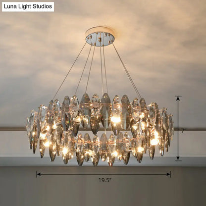DecorBites™ Minimalist Oval Crystal Clear Pendant Chandelier - Elegant Ceiling Light for Restaurants