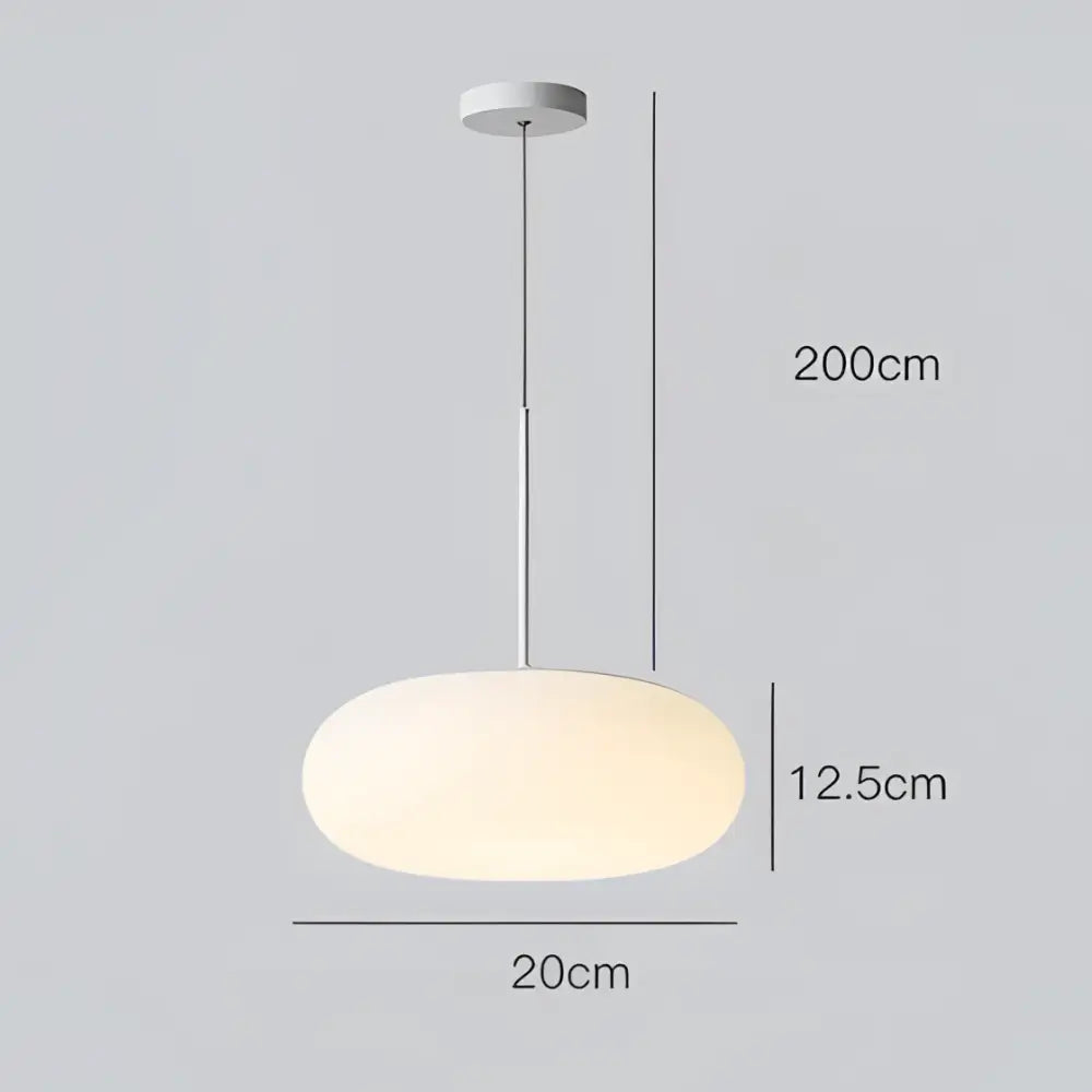 Minimalist oval white frosted glass big ball pendant lamp living room