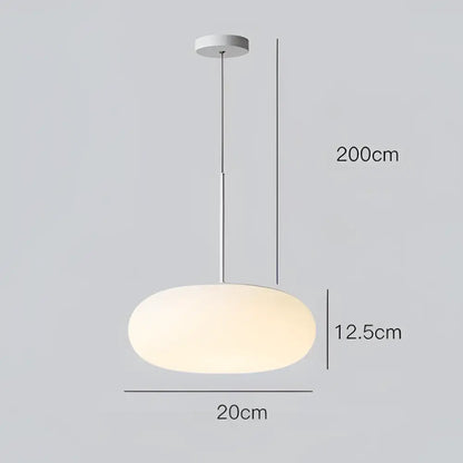 Minimalist oval white frosted glass big ball pendant lamp living room