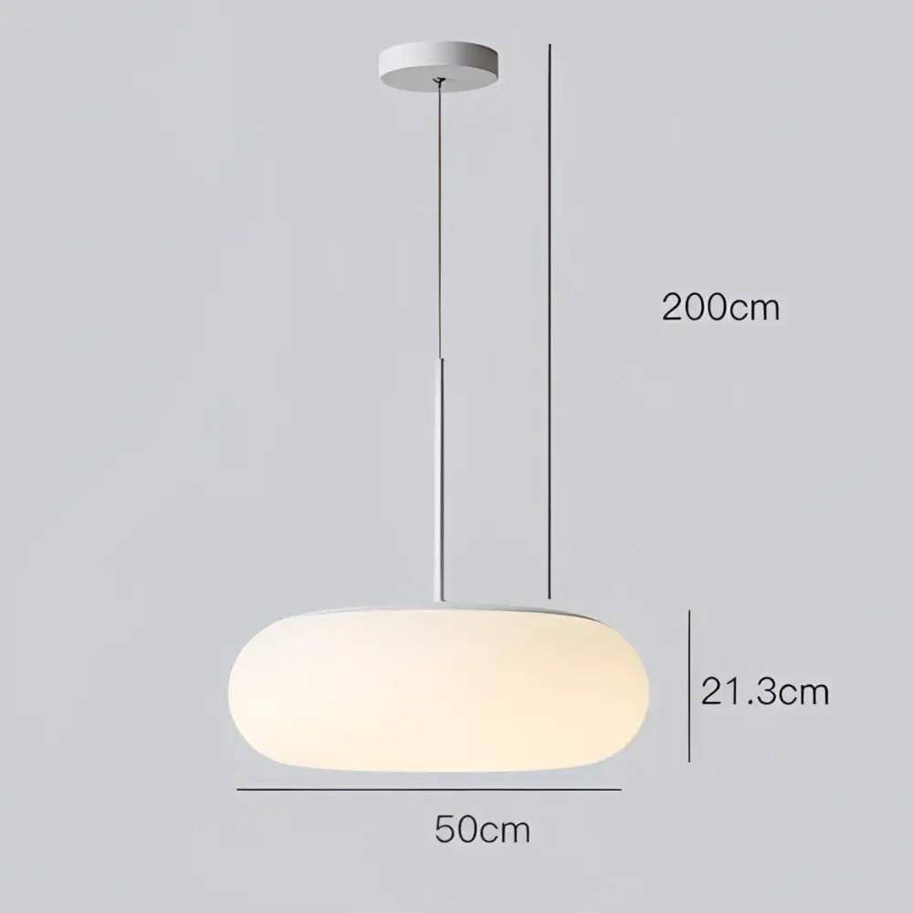 Minimalist oval white frosted glass big ball pendant lamp living room