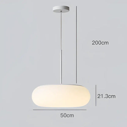 Minimalist oval white frosted glass big ball pendant lamp living room