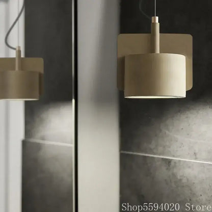 Minimalist pastel cement pendant lamp kitchen cylinder light