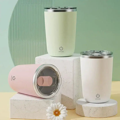 Minimalist pastel electric magnetic stirring coffee cup kitchen mug