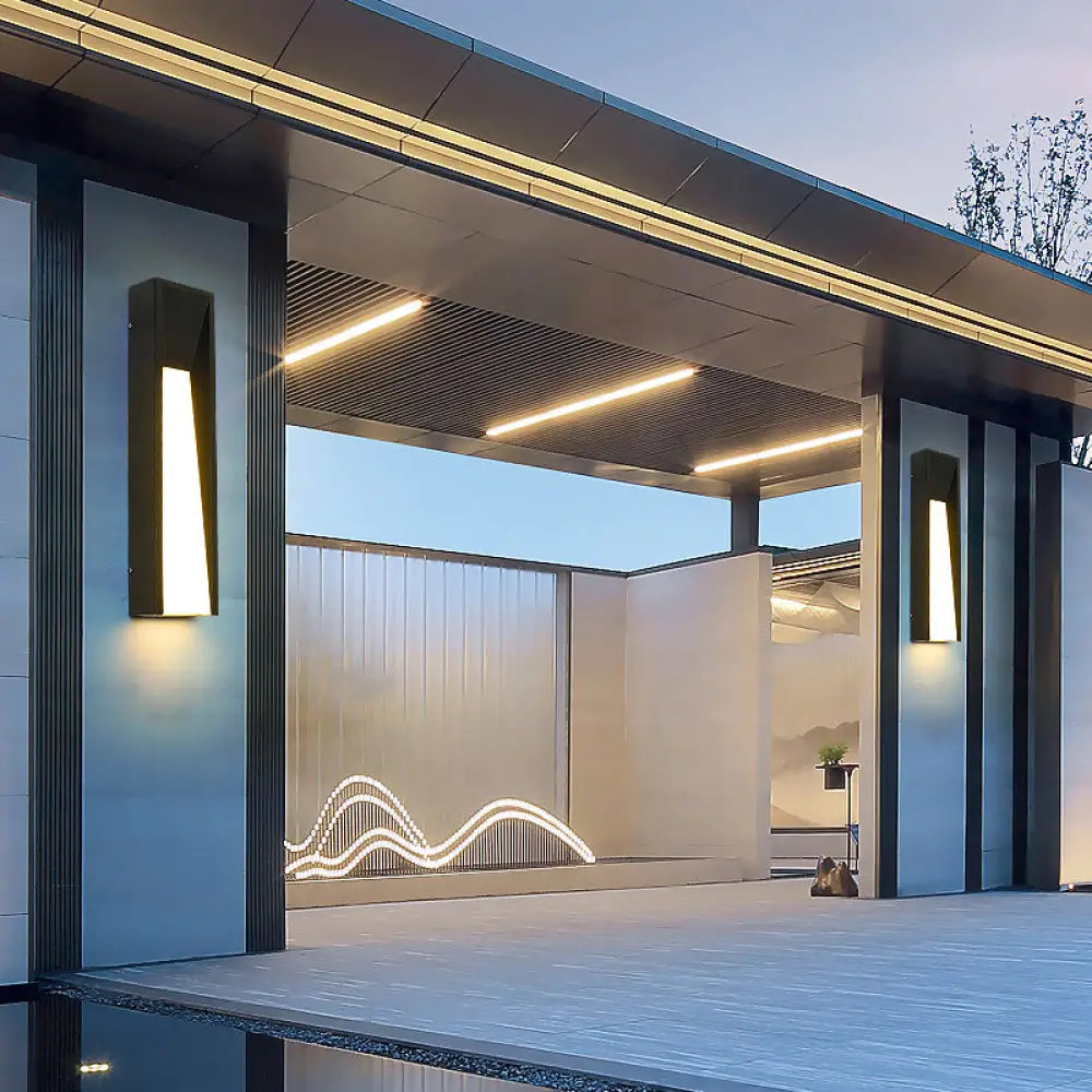 DecorBites™ Minimalist Rectangular Acrylic LED Wall Light for Courtyard