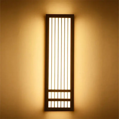 Minimalist rectangular led wood wall lamp for bedroom living room