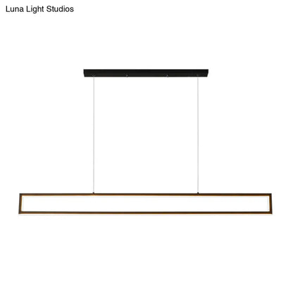 DecorBites™ Minimalist Rectangular Metal LED Pendant Lamp for Dining Room: White/Warm Light, 39"/47" Long