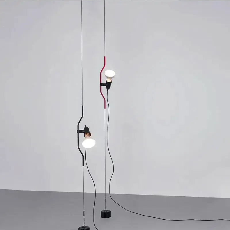 Minimalist red & black adjustable led chandelier living room light