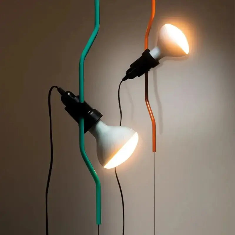 Minimalist red & black adjustable led chandelier living room light