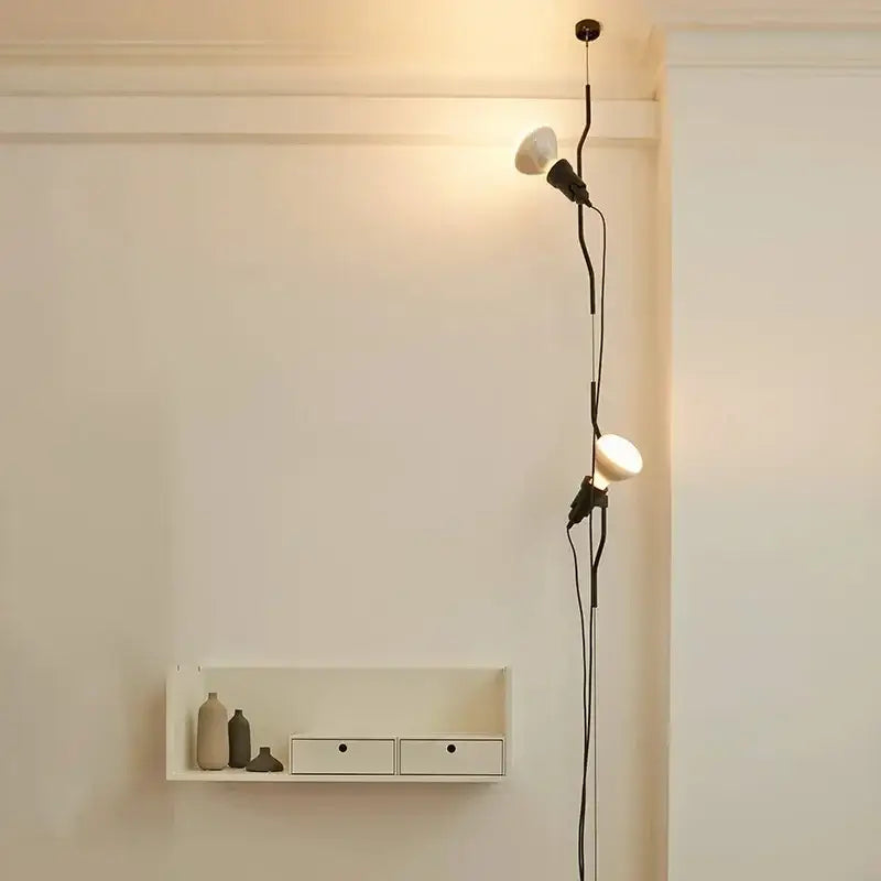 Minimalist red & black adjustable led chandelier living room light