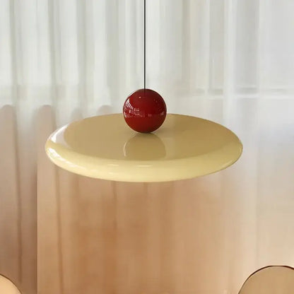 Minimalist red cream iron art pendant light for bedroom