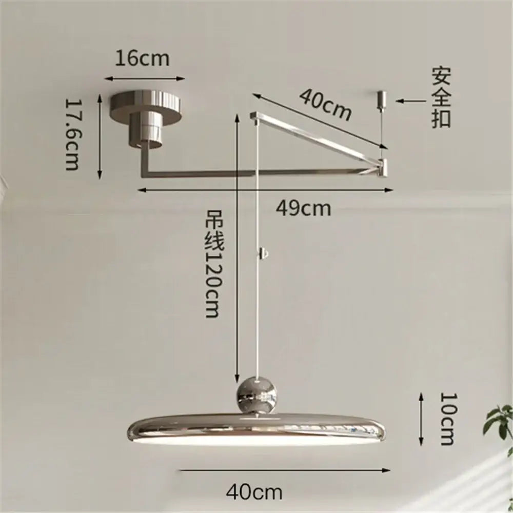 Minimalist red cream iron art pendant light for bedroom